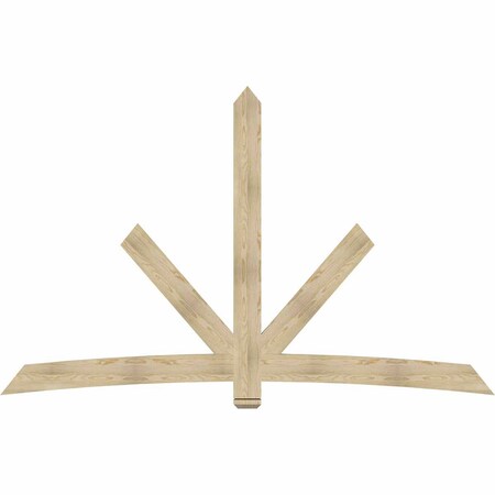 Ekena Millwork Alberta Rough Sawn Timber Gable Bracket, Douglas Fir, 108"W x 68"H x 2"D x 6"F, 15/12 Pitch GBW108X68X0206ALB00RDF